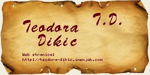 Teodora Dikić vizit kartica